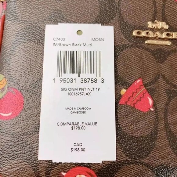 Coach C7403 Nolita 19 in Signature Canvas with Ornament Print Brown Black Multi - Picture 5 of 5